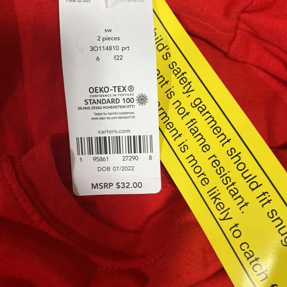 NWT! Carter Holiday Kids Red Christmas‎ Top
